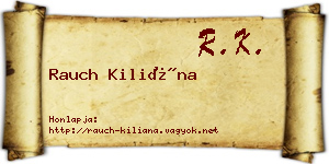 Rauch Kiliána névjegykártya